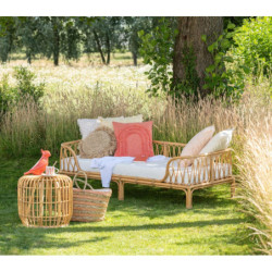 Přírodní ratanová pohovka / postel Pierre Rattan - 186*77*55cm