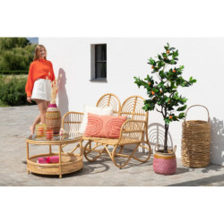 Přírodní ratanový coffee stolek Jovelyne Rattan - Ø 70*47cm