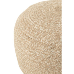 Venkovní přírodně-krémový kulatý puf Miami Outdoor - Ø 50*35 cm