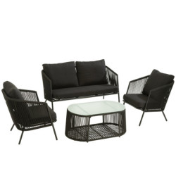 Černý kovový zahradní set Philibert