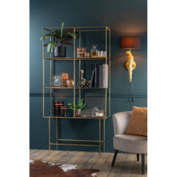 Černo-zlatá nástěnná lampa s papouškem Papagay - 22*35*71cm/ 60W/ E27
