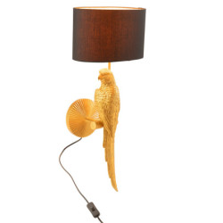 Černo-zlatá nástěnná lampa s papouškem Papagay - 22*35*71cm/ 60W/ E27