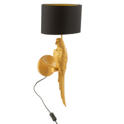 Černo-zlatá nástěnná lampa s papouškem Papagay - 22*35*71cm/ 60W/ E27
