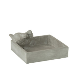 Cementové ptačí pítko/krmítko s ptáčky - 22*20*10cm
