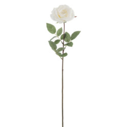 Bílá umělá dekorativní květina růže - 15*7*76 cm
