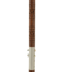 Béžový jutový slunečník s dřevěnou tyčí a třásněmi Boho - ∅165*267 cm