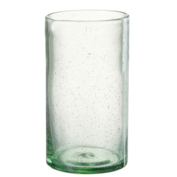 Zelená sklenička na vodu s bublinkami Long Drink Lisboa green - Ø8*13cm / 500ml