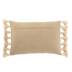 Taupe polštář se střapci a výplní Pompom - 50*35cm