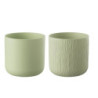 2ks pistáciový keramický obal na květináč Pistachio - Ø15*14,5cm