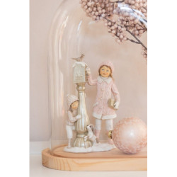 Přírodní dřevěný oválný podnos se skleněným poklopem Bell Jar - 43*23*51 cm