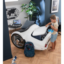 Bílo-černá kovová designová pohovka ve tvaru auta Car - 127*99*80cm