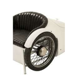 Bílo-černá kovová designová pohovka ve tvaru auta Car - 127*99*80cm