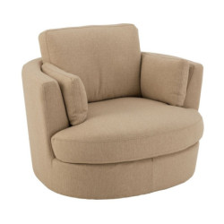 Béžové kulaté křeslo Swivel Beige - 98*107*88cm