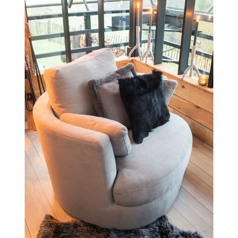 Šedé kulaté křeslo Swivel Grey - 98*107*88cm