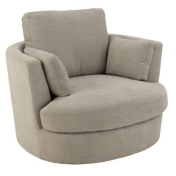 Šedé kulaté křeslo Swivel Grey - 98*107*88cm