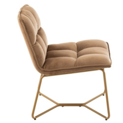 Hnědé sametové křeslo Lounge Lisa Brown - 65*58*85cm