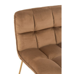 Hnědé sametové křeslo Lounge Lisa Brown - 65*58*85cm