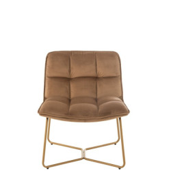 Hnědé sametové křeslo Lounge Lisa Brown - 65*58*85cm