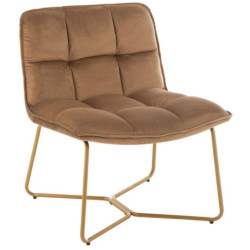 Hnědé sametové křeslo Lounge Lisa Brown - 65*58*85cm