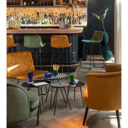 Okrové sametové křeslo Lounge Isabel Ochre - 71*68*78cm