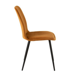 Okrová sametová jídelní židle Chair Claire Ochre - 46*44*86cm