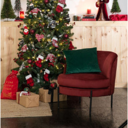 Vínové sametové kulaté křeslo Lounge chair Jammy Red - 71*67*66cm
