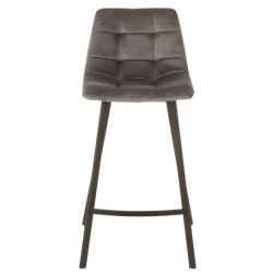 Šedá sametová barová židle Barstool Morgan Grey - 47*43*95cm