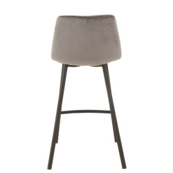 Šedá sametová barová židle Barstool Morgan Grey - 47*43*95cm