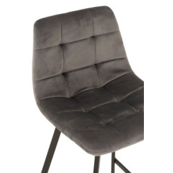 Šedá sametová barová židle Barstool Morgan Grey - 47*43*95cm