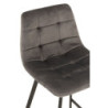 Šedá sametová barová židle Barstool Morgan Grey - 47*43*95cm