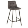 Šedá sametová barová židle Barstool Morgan Grey - 47*43*95cm