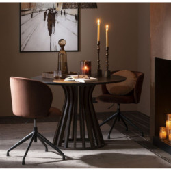 Vínová sametová jídelní točící židle Chair Turn Burgundy - 56*48*77cm