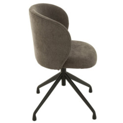 Šedá sametová jídelní točící židle Chair Turn Grey - 56*48*77cm