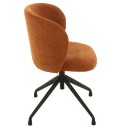 Oranžová sametová jídelní točící židle Chair Turn Rusty - 56*48*77cm