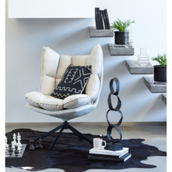 Béžové sametové relaxační křeslo Chair Relax Bubby Beige - 78*73*92cm
