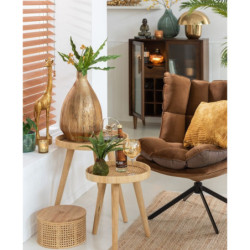 Hnědé sametové relaxační křeslo Chair Relax Bubby Brown - 78*73*92cm