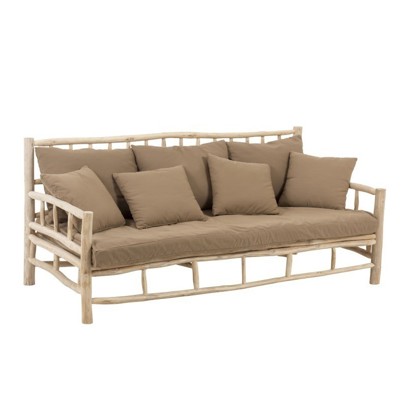 Hnědá 3-místná dřevěná pohovka Teak  - 200*100*93 cm
