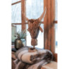 Dřevěná dekorace hlava býka na noze Bull Head - 41*15*59cm