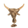 Dřevěná dekorace hlava býka na noze Bull Head - 41*15*59cm