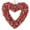 Dekorativní věnec ve tvaru srdce z červených bobulí Berries - 30*6*30cm