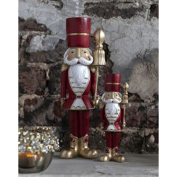 2ks červená vánoční dekorační soška Louskáček L - 7*5*26 cm