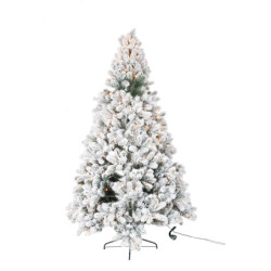 Zasněžený vánoční stromek s led světýlky Snowy - 105*105*185cm