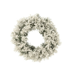 Zasněžený zelený vánoční věnec s led světýlky Snowy green M - Ø 44*16 cm