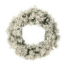 Zasněžený zelený vánoční věnec s led světýlky Snowy green L - Ø 63*13 cm