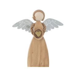 Přírodní dřevěný anděl se srdíčkem Heart gold - 23*5*26cm