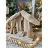Přírodní dřevěný Betlém s postavičkami Nativity wood - 15*13*12 cm