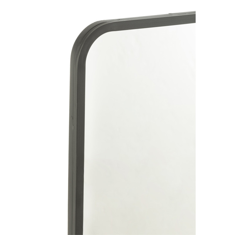 Černé antik nástěnné zrcadlo v kovovém rámu Matt Black - 120*3*40 cm