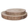 Přírodní hnědá dřevěná podložka/ plát stromu Paulownia S - Ø 25*3 cm