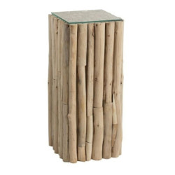 Odkládací dřevěný stolek se skleněnou deskou Branch - 33*33*75cm