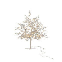 Dekorace stříbrný svítící stromeček Tree leaves silver S - Ø 25*56 cm